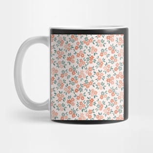 Daisy AFP22-02-ai Daisy field with leaves and polka dots oranges, sage green on cream-02 Mug